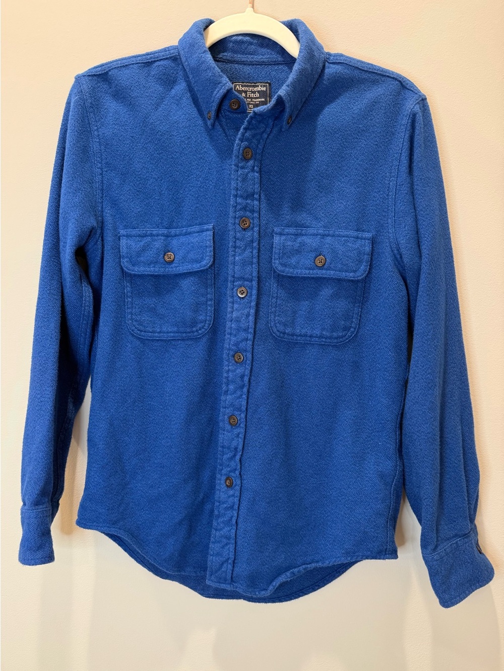 Unisex Abercrombie & Fitch XS Blue Utility Button Down Shirt Jacket